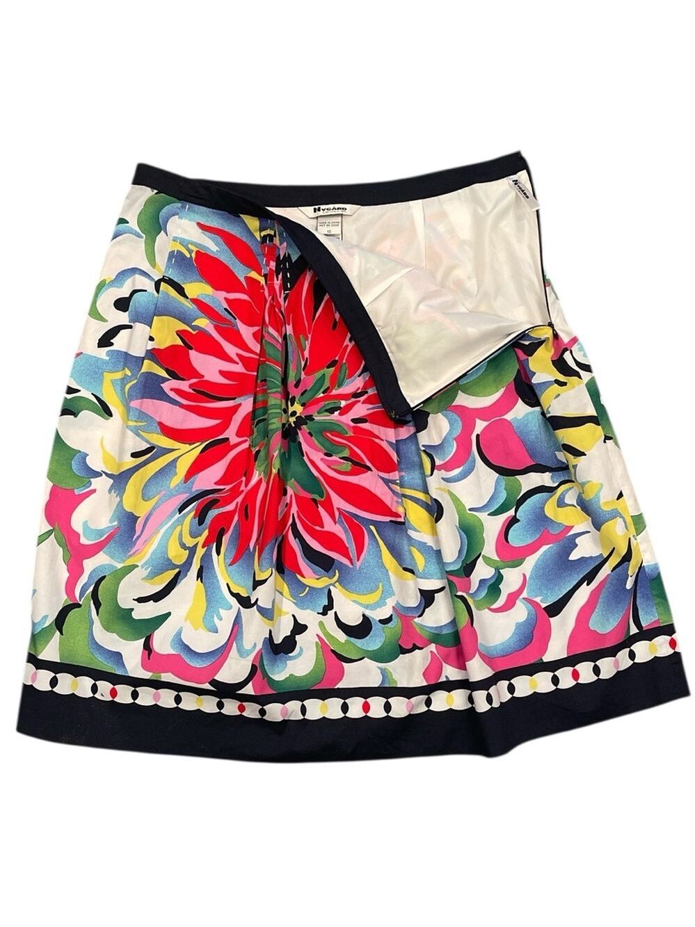 Palm Beach Floral A-Line Midi Skirt Colour Pop Print Size 10 - Picture 4 of 8